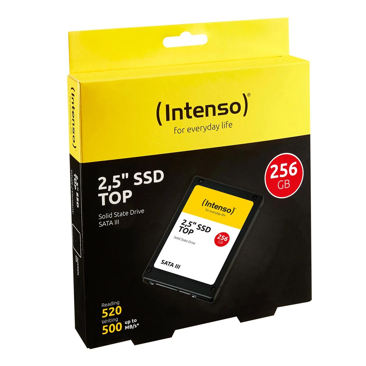 SSD Intenso Top 256 GB SATA3, 520/400 MB, Atsparus smūgiams, Mažos galios