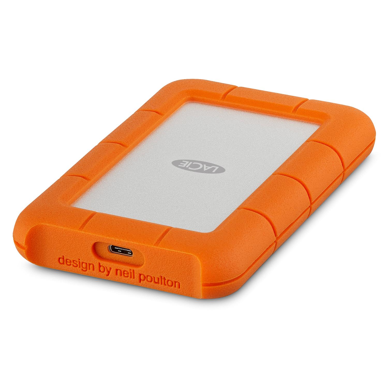 „LaCie Rugged Secure 2 TB“, išorinis kietasis diskas - baltas/oranžinis, USB-C 3.2 Gen 1 (5 Gbit/s)