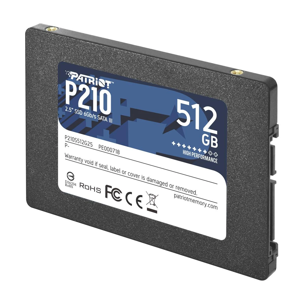 Kietasis vidinis diskas Patriot P210 SSD SATA III 2.5", 512 GB