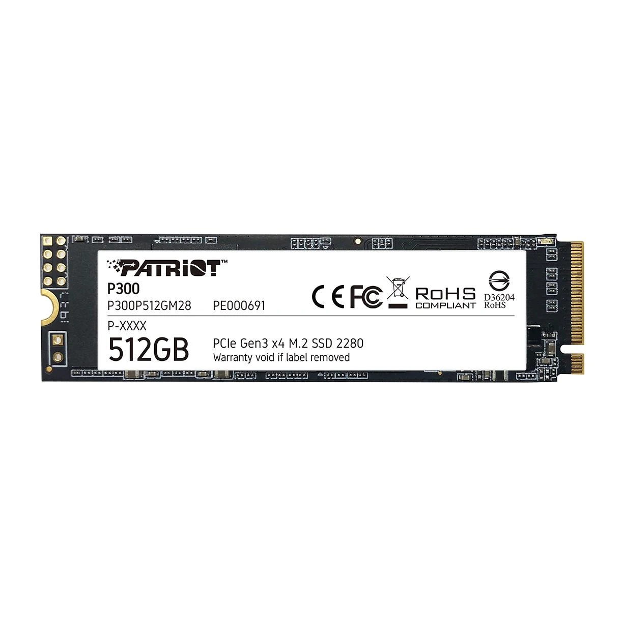 Kietasis vidinis diskas Patriot P300 M.2 PCIe Gen 3 x4 512GB SSD aprašymas - Prekės nuotrauka