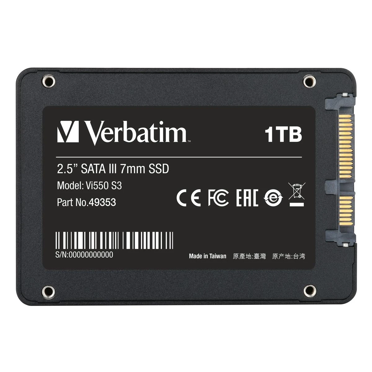 Verbatim SSD INT Verbatin Vi550 S3 2.5 SATA 1TB