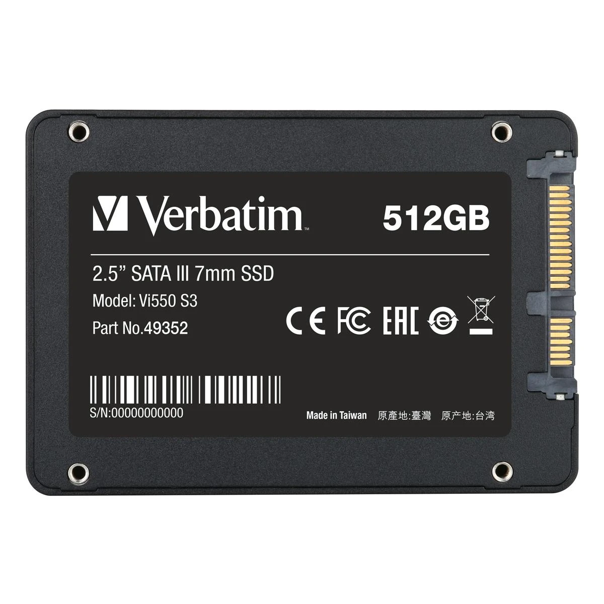Kietasis vidinis diskas Verbatim SSD 512GB Vi550 S3 2.5 SATA