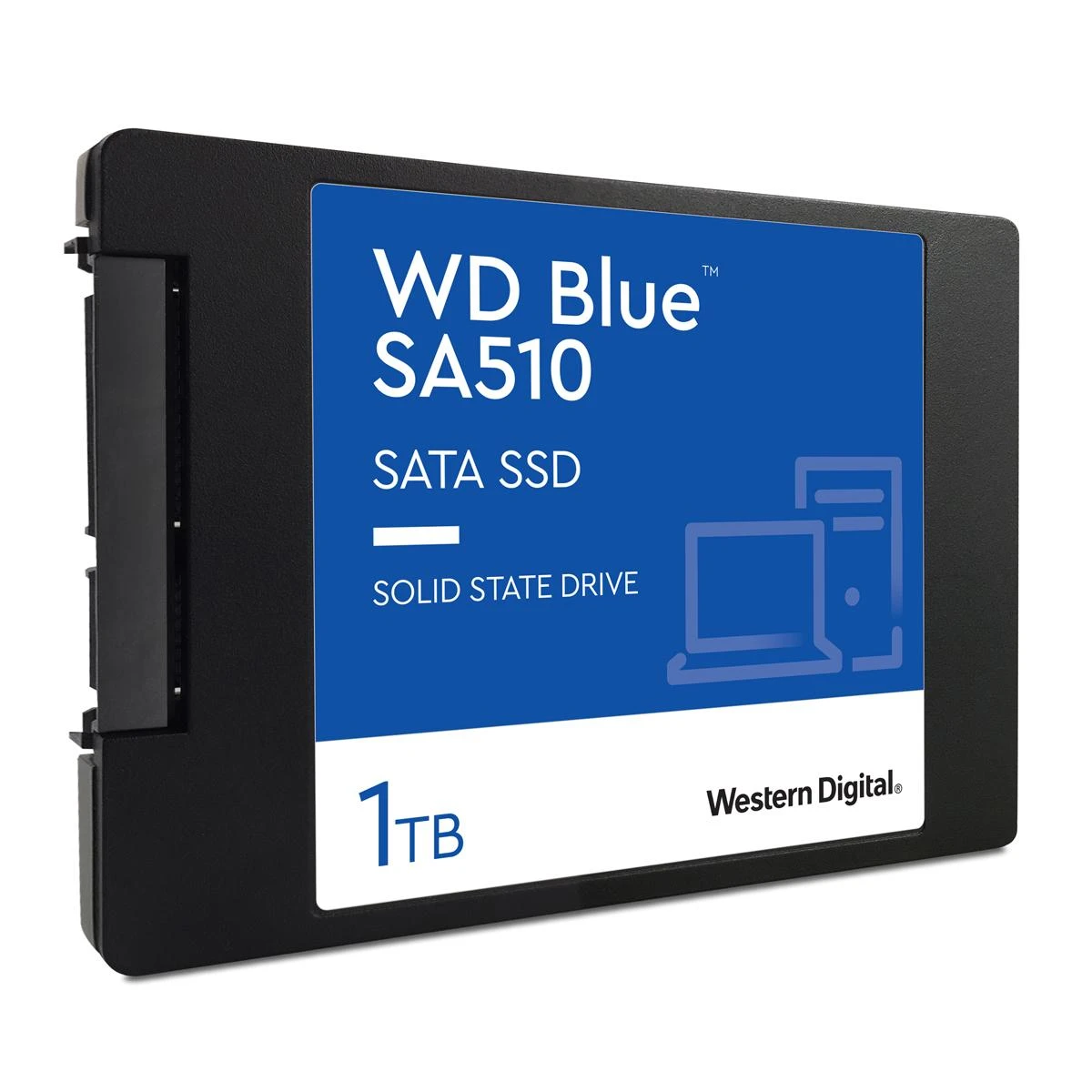 WD Mėlyna SA510 SSD 1TB SATA III 6Gb/s korpusas 2.5" 7mm vidinė vienguba pakuotė, maitinama „SANDISK“