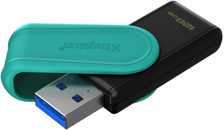 KINGSTON 128GB Portable USB 3.2 Gen 1 DataTraveler Exodia S Juodas/Turquoise
