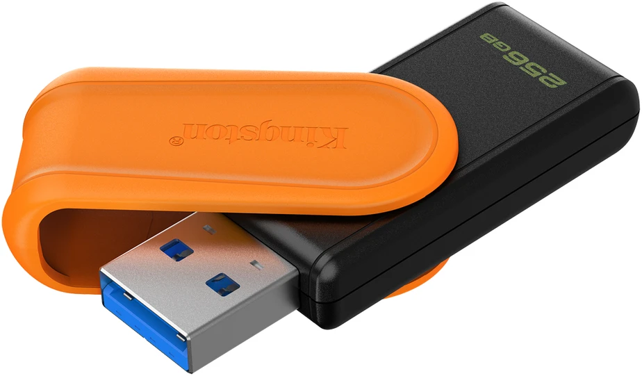 KINGSTON 256GB Portable USB 3.2 Gen 1 DataTraveler Exodia S Juodas/Oranžinis