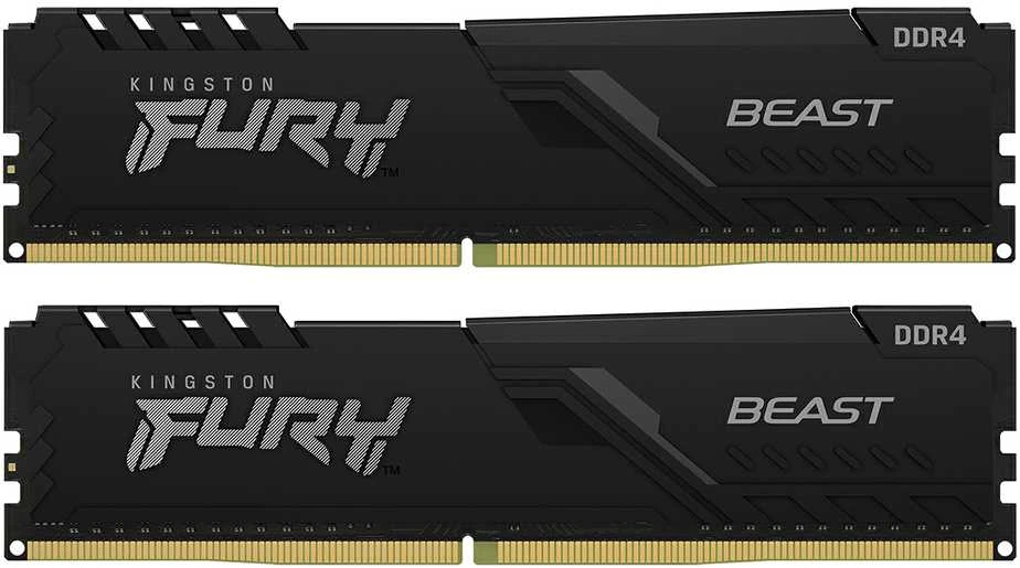 RAM KINGSTON 32GB 3200MHz DDR4 CL16 DIMM rinkinys iš 2 FURY Beast Juodas