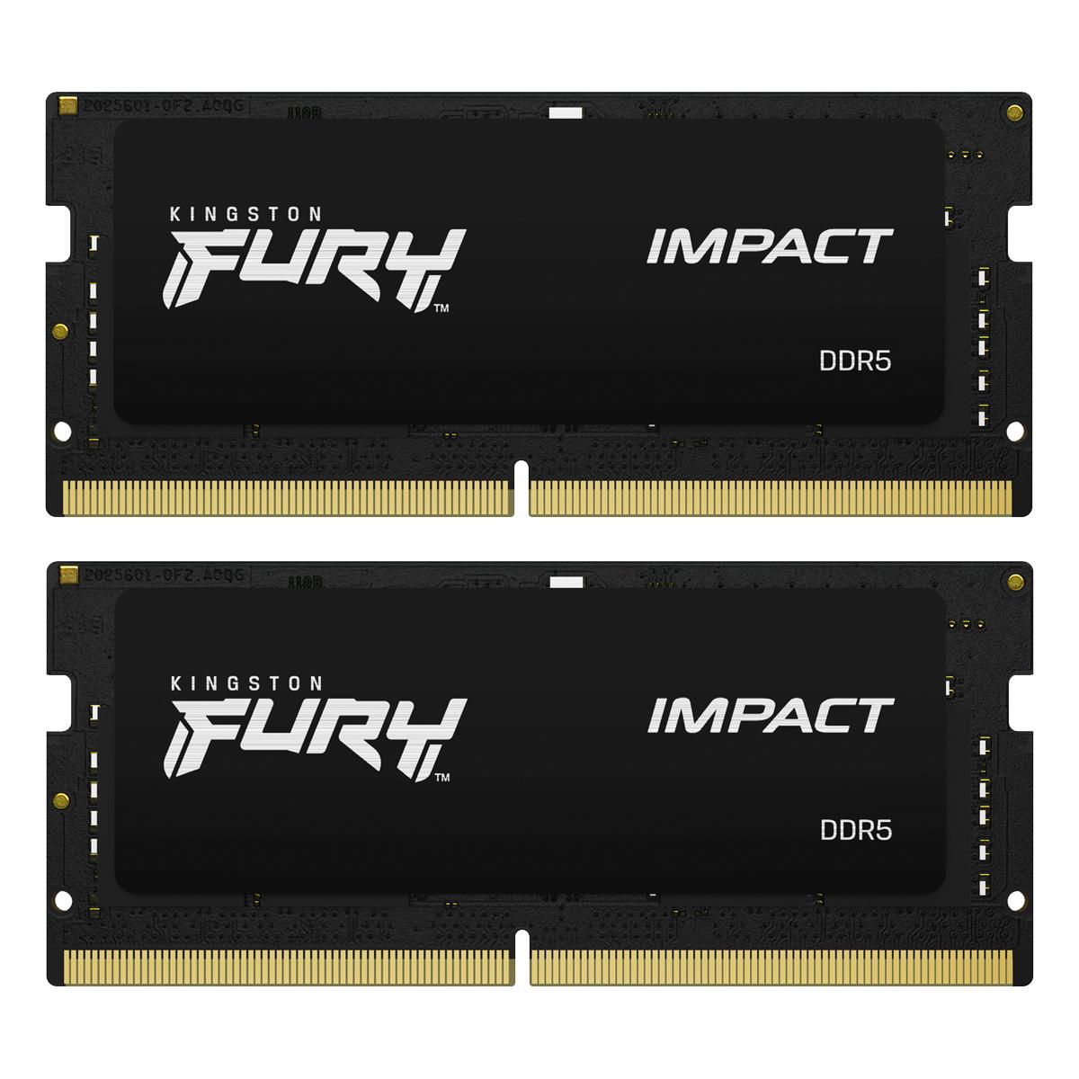 RAM „Kingston KF548S38IBK2-16“ 16 GB 4800 MHz DDR5 CL38 SODIMM (2 vnt. rinkinys) „FURY Impact“ | „Kingston“