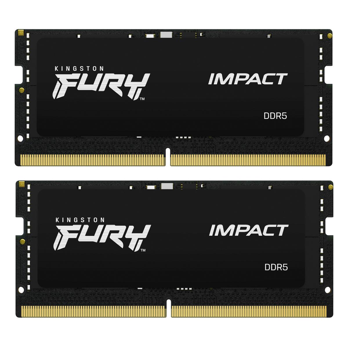 Nešiojamo kompiuterio atmintis KINGSTON 32GB 4800MT/s DDR5 CL38 SODIMM 2 vnt. rinkinys FURY Impact