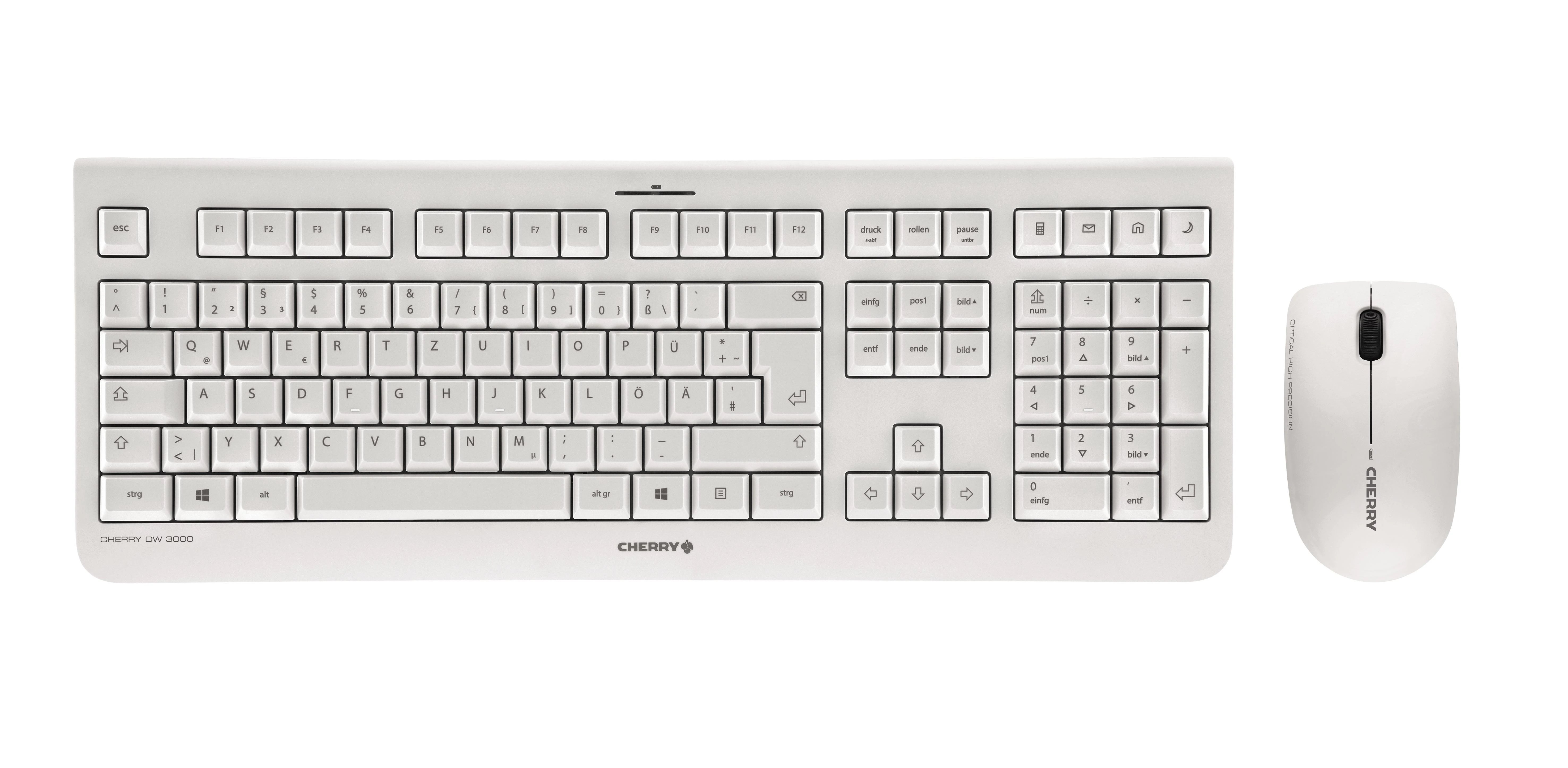 CHERRY DW 3000 klaviatūra Radijo dažnio belaidė QWERTZ Vokiečių Pilka