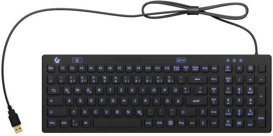 Klaviatūra „KeySonic Industrie-TAS“, silikonas, IP68, juodas, KSK-6031INEL-B(DE)