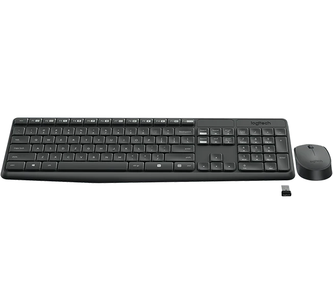 Logitech MK235 klaviatūra Radijo dažnio belaidė QWERTZ Vokiečių Pilka