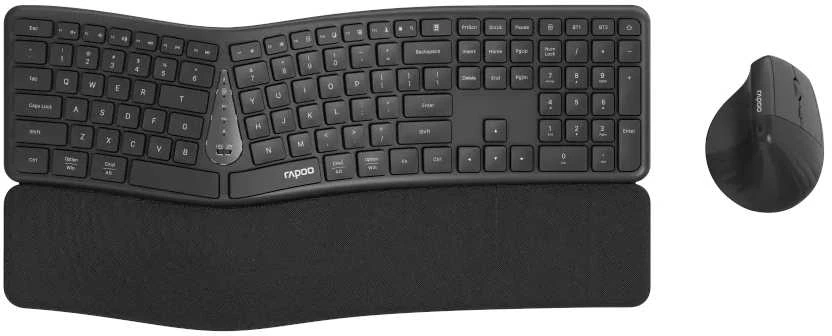 Klaviatūra Rapoo 8810ME tamsiai pilkas ergonomiškas belaidis rinkinys