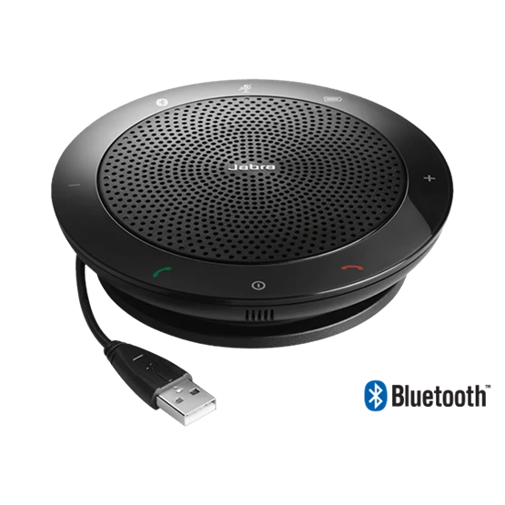 JABRA SPEAK 510 MS garsiakalbis, skirtas UC ir amp; BT USB konferencijos sprendimas 360 laipsnių mikrofono prijungimo ir atkūrimo nutildymo ir garsumo mygtukas