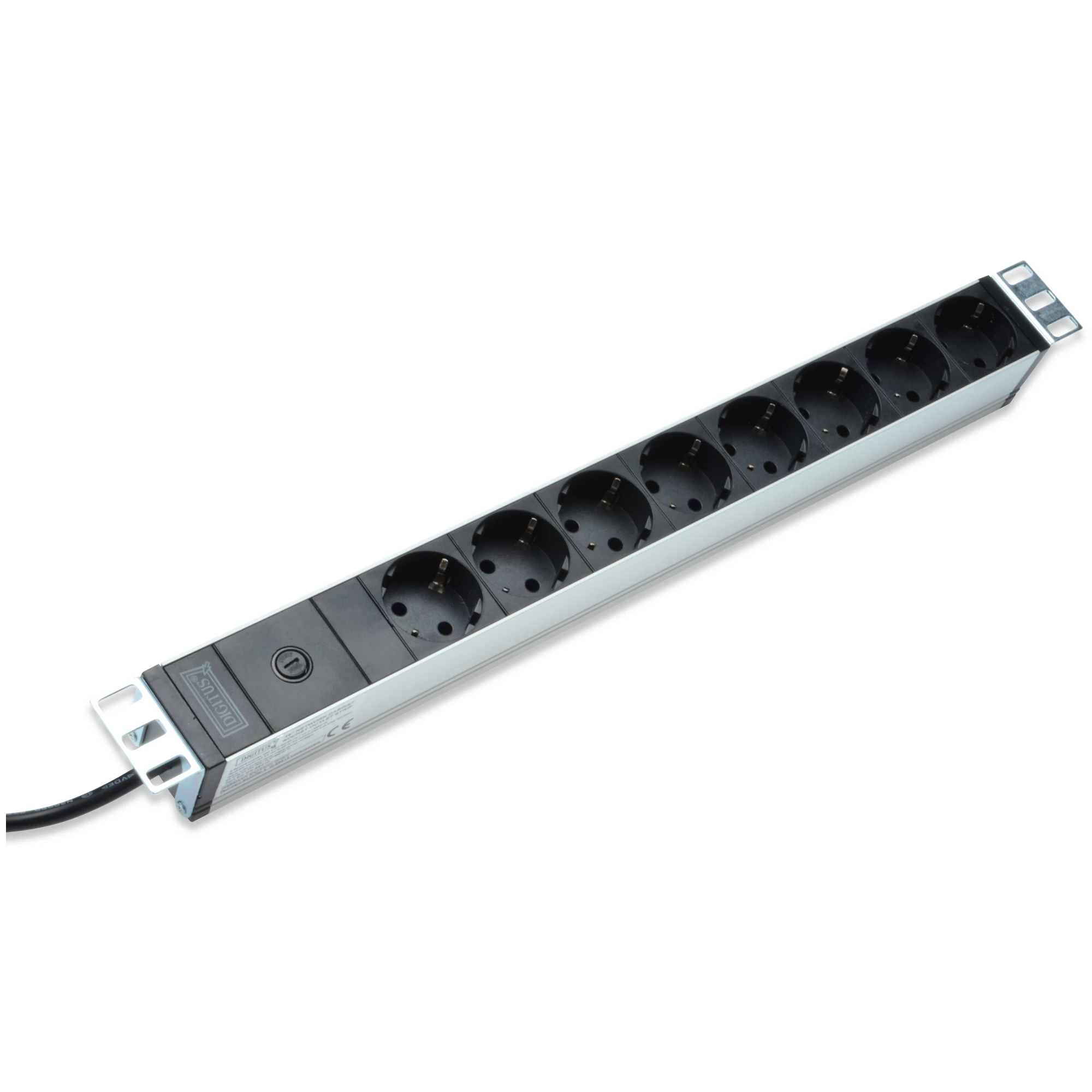 Assmann Electronic DIGITUS 48.3cm 19inch Outlet stripe aliuminio 8x Schuko 10A 4000W 1x C14 Plug incl. metalinis tvirtinimo komplektas