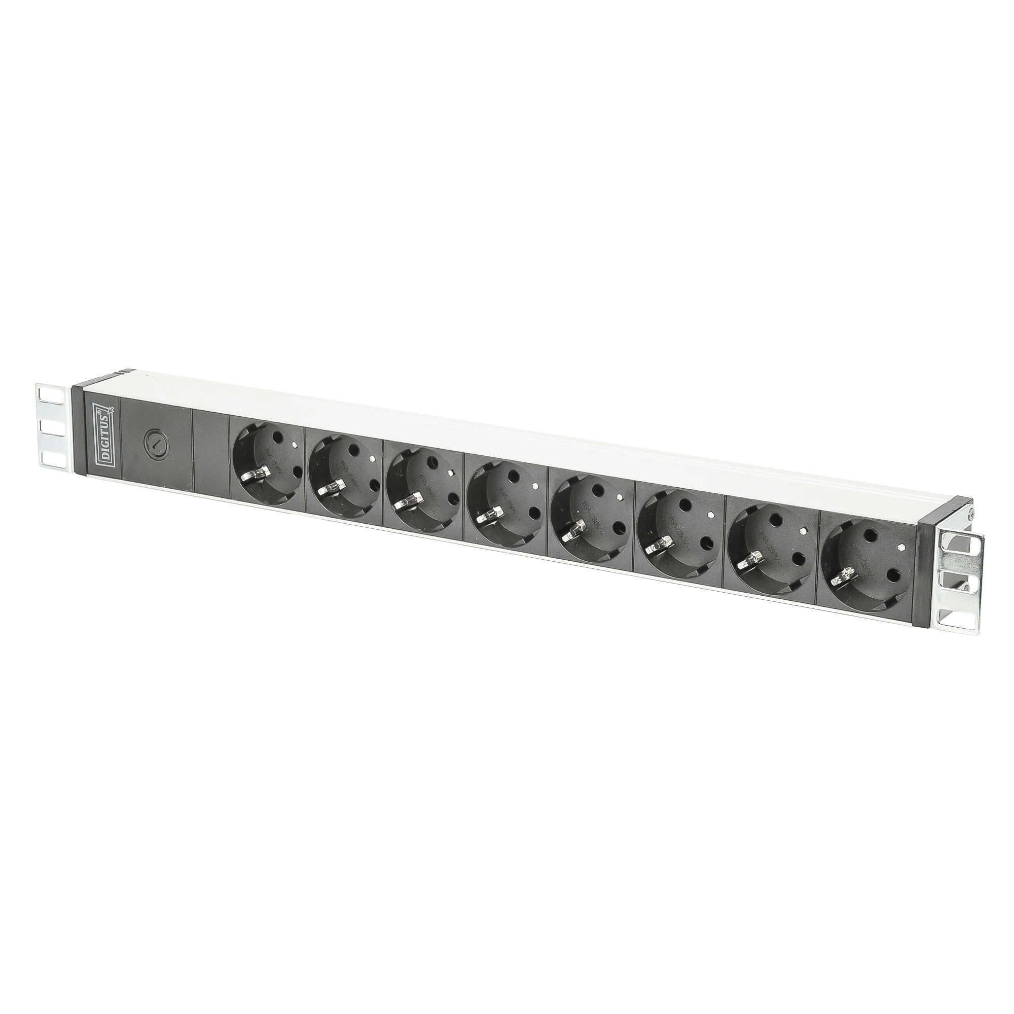 Assmann Electronic DIGITUS 48.3cm 19inch Outlet stripe aliuminio 8x Schuko 10A 4000W 1x C14 Plug incl. metalinis tvirtinimo komplektas