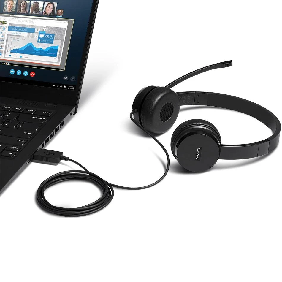 Lenovo 100 Stereo USB Ausinės
