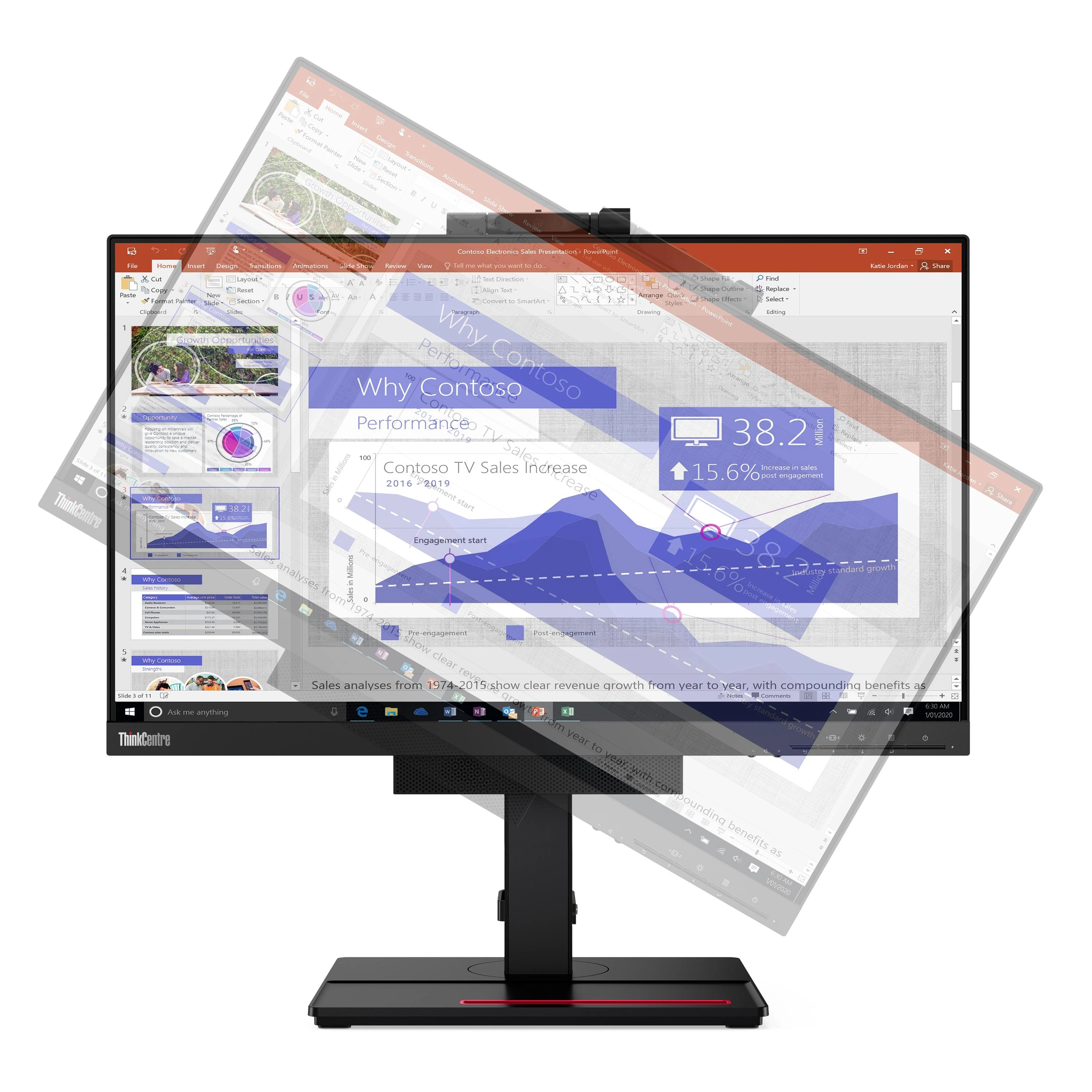 Monitorius Lenovo ThinkCentre Tiny-in-One 24 (Gen 4) 23,8 colio, IPS, 1920 x 1080, 16:9, 4 ms, 250 cd/m², Integruotas garsiakalbis (-ai), Juodas, 1080p kamera su dviem mikrofonais, skirta VOIP , LED indikatorius, 60 Hz, HAS