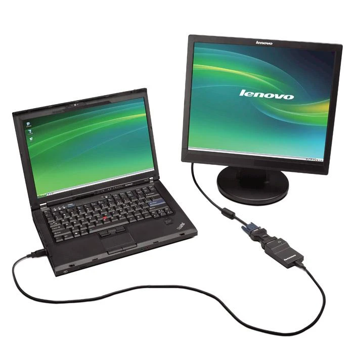 Lenovo USB 3.0 - DVI/VGA USB A DVI/VGA Juoda