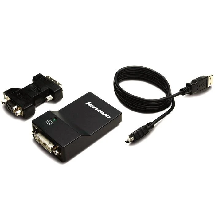 Lenovo USB 3.0 - DVI/VGA USB A DVI/VGA Juoda