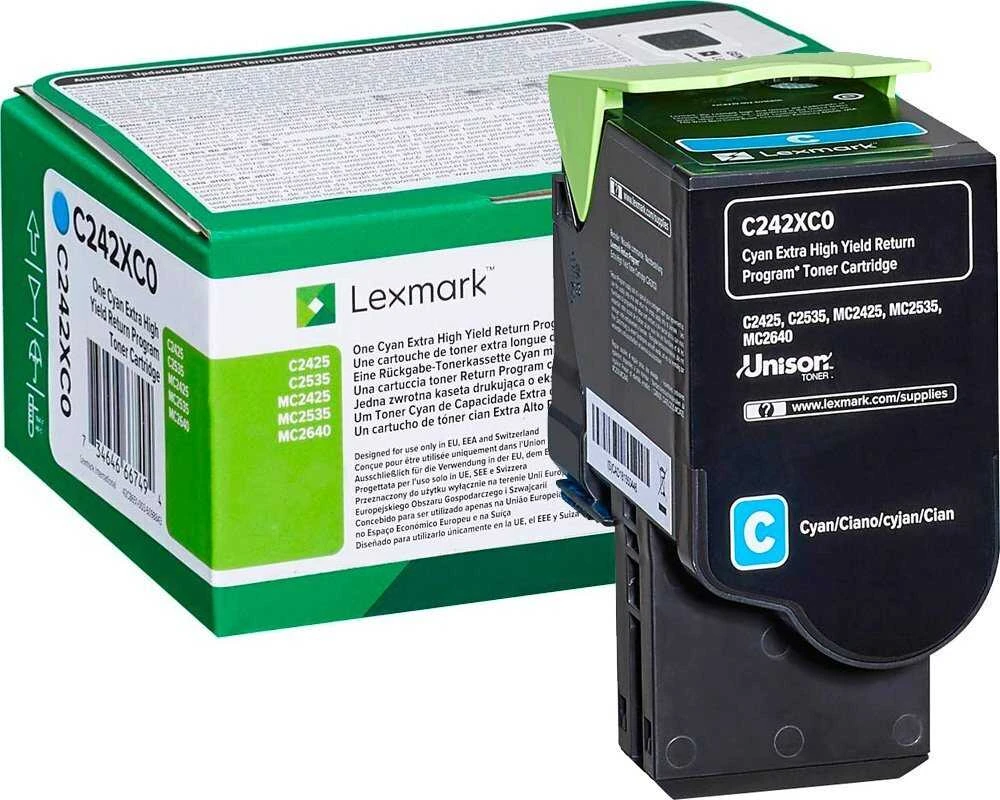 Dell Lexmark itin didelės našumo grąžinimo programa dažų kasetė | C242XC0 | lazerinis | Žydra spalva