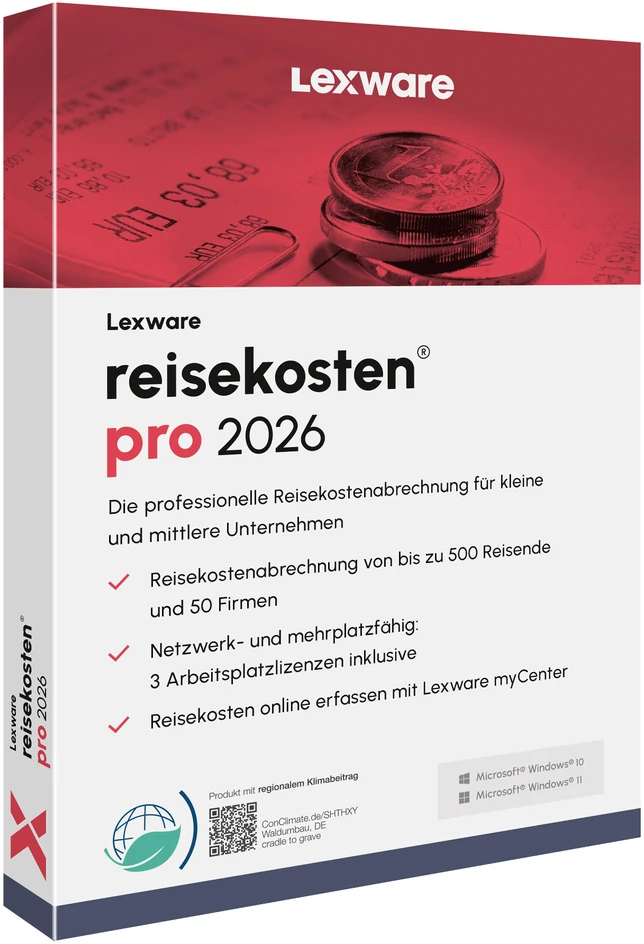 „Lexware Travel Expenses Pro 2026“ – 1 įrenginys, prenumerata – ESD atsisiuntimas