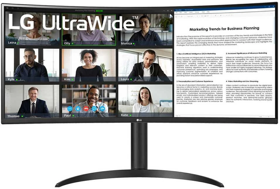 Monitorius LG | 34WR55QK-B | 34 " | VA | 21:9 | 100 Hz | 5 ms | 3440 x 1440 pikselių | 300 cd/m² | HDMI jungtys quantity 2 | Garantija 24 mėn.