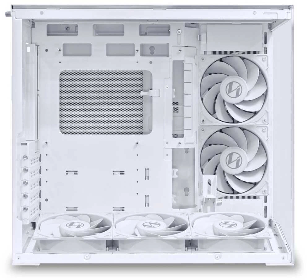 Lian Li O11 Dynamic Mini V2 Flow PC-kompiuterio korpusas, Mini-kompiuterio korpusas, ATX, Tempered Glass – inklusive 5x 120-mm-Lüfter, baltos spalvos