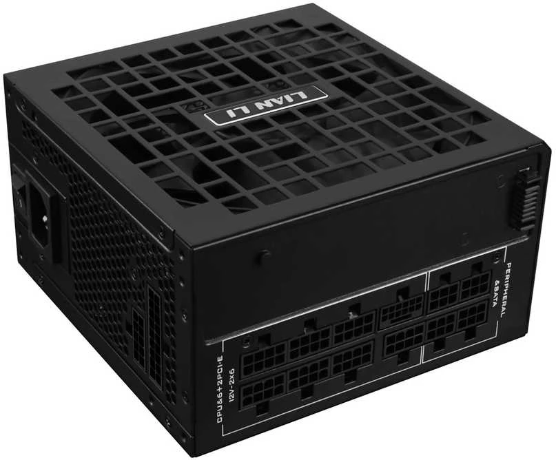 Lian Li RS serijos 80 PLUS Gold maitinimo šaltinis, ATX 3.1, modulinis · 1000 vatų, su RS šakotuvu, juodas