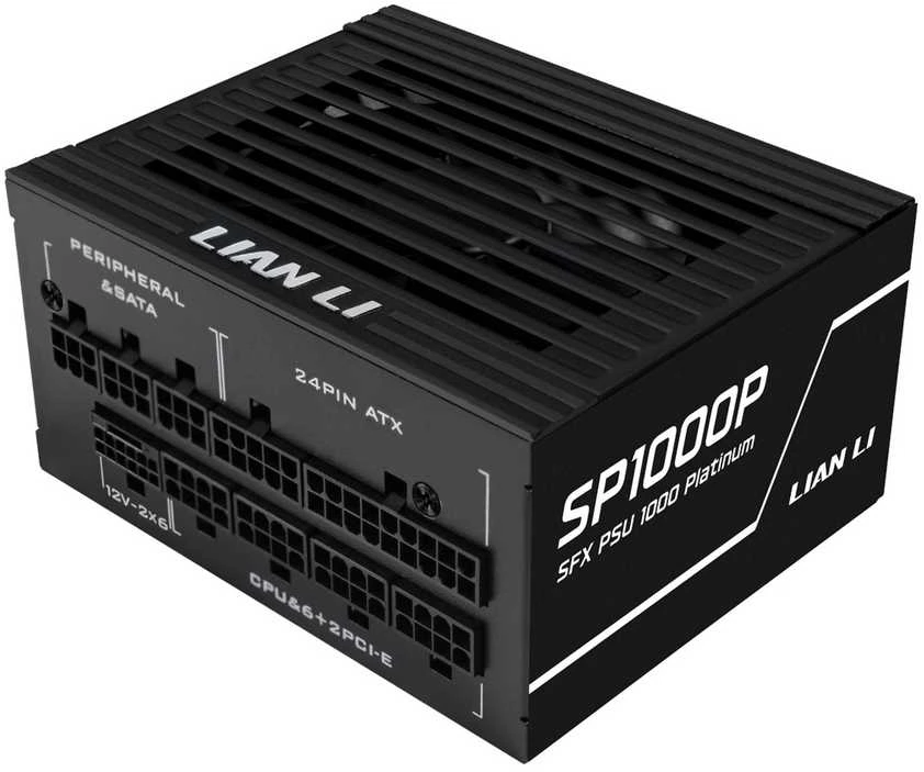 Lian Li SP serijos Platinum 80 PLUS Platinum maitinimo šaltinis, SFX, pilnai modulinis, PCIe 5.1, ATX 3.1 × 1000 vatų, juodas