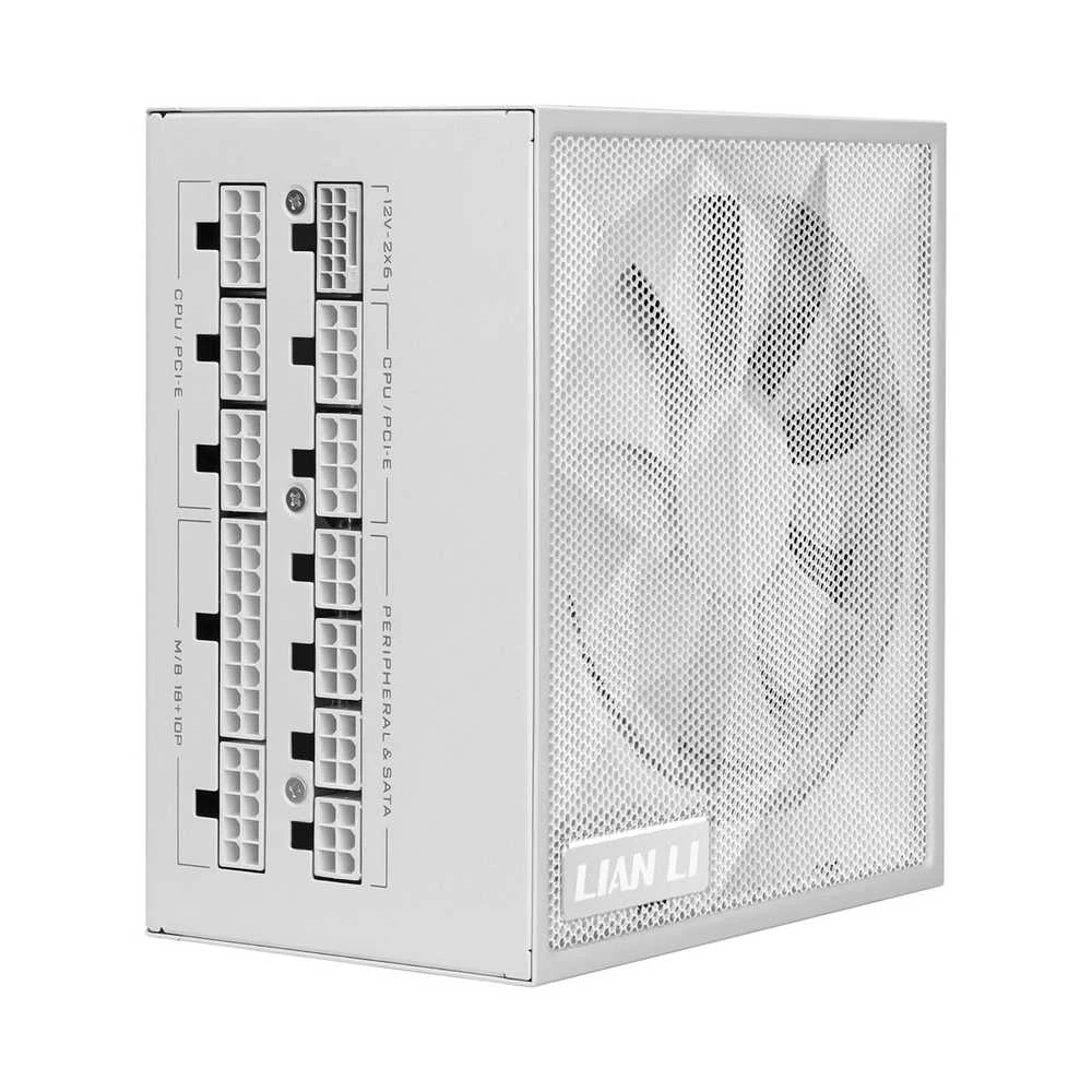 Lian Li SX serijos 80 PLUS Platinum maitinimo šaltinis, pilnai modulinis, PCIe 5.1, ATX 3.1 × 1000 vatų, baltas