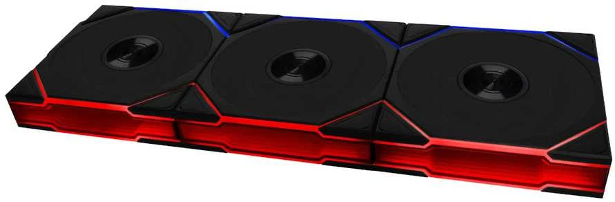 Lian Li UNI FAN TL Wireless korpuso ventiliatorius, ARGB, PWM, 3er-Pack – Reverse Blade, 120mm, juodos spalvos