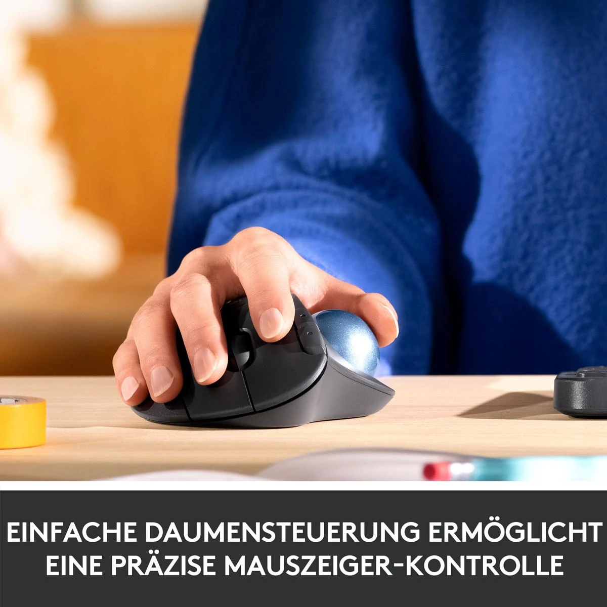 Logitech ERGO M575 Belaidė Trackball pelė, baltos spalvos
