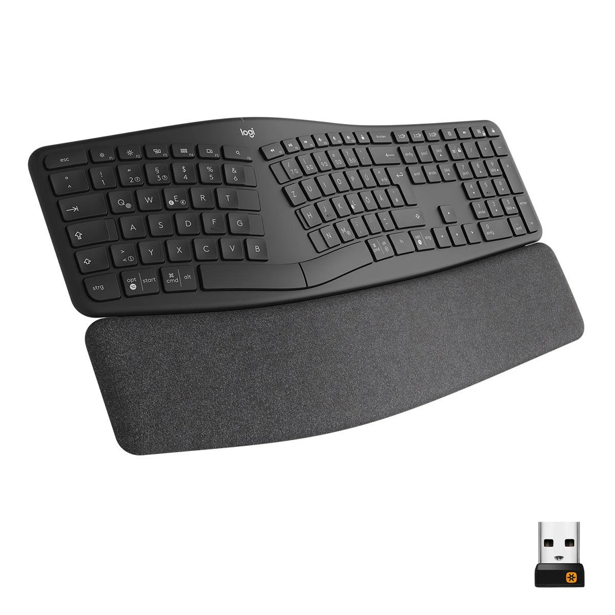Logitech ERGO K860 belaidė klaviatūra, grafito spalvos, vokiečių kalba (Qwertz)