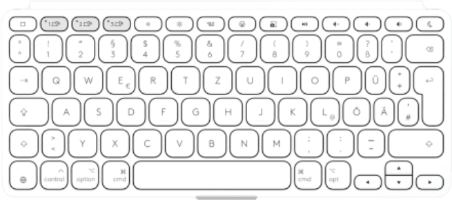 Klaviatūra Logitech KEYS-TO-GO 2 - PALE Pilkas - DEU - WESTMID-511
