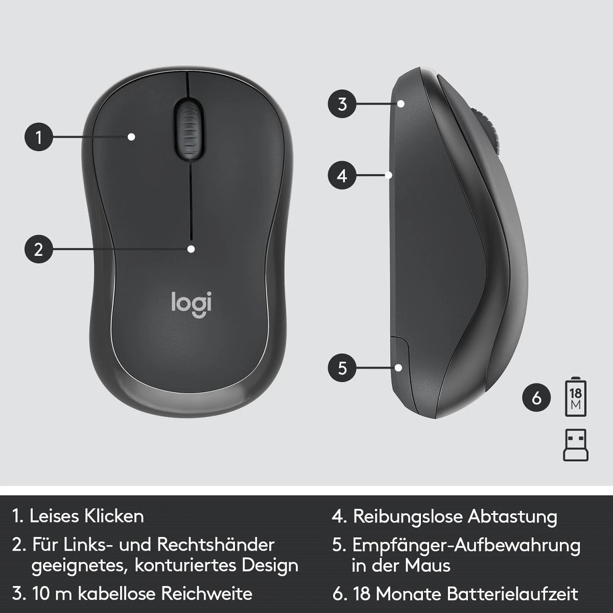 Tyli belaidė Klaviatūra su pele Logitech MK295, DE išdėstymas