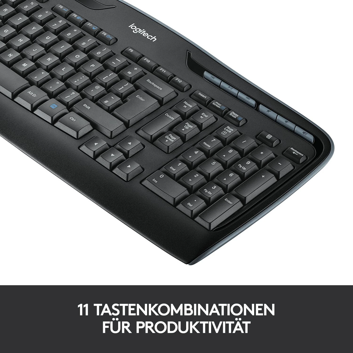 Logitech MK330 klaviatūra Radijo dažnio belaidė QWERTZ Vokiečių Juoda