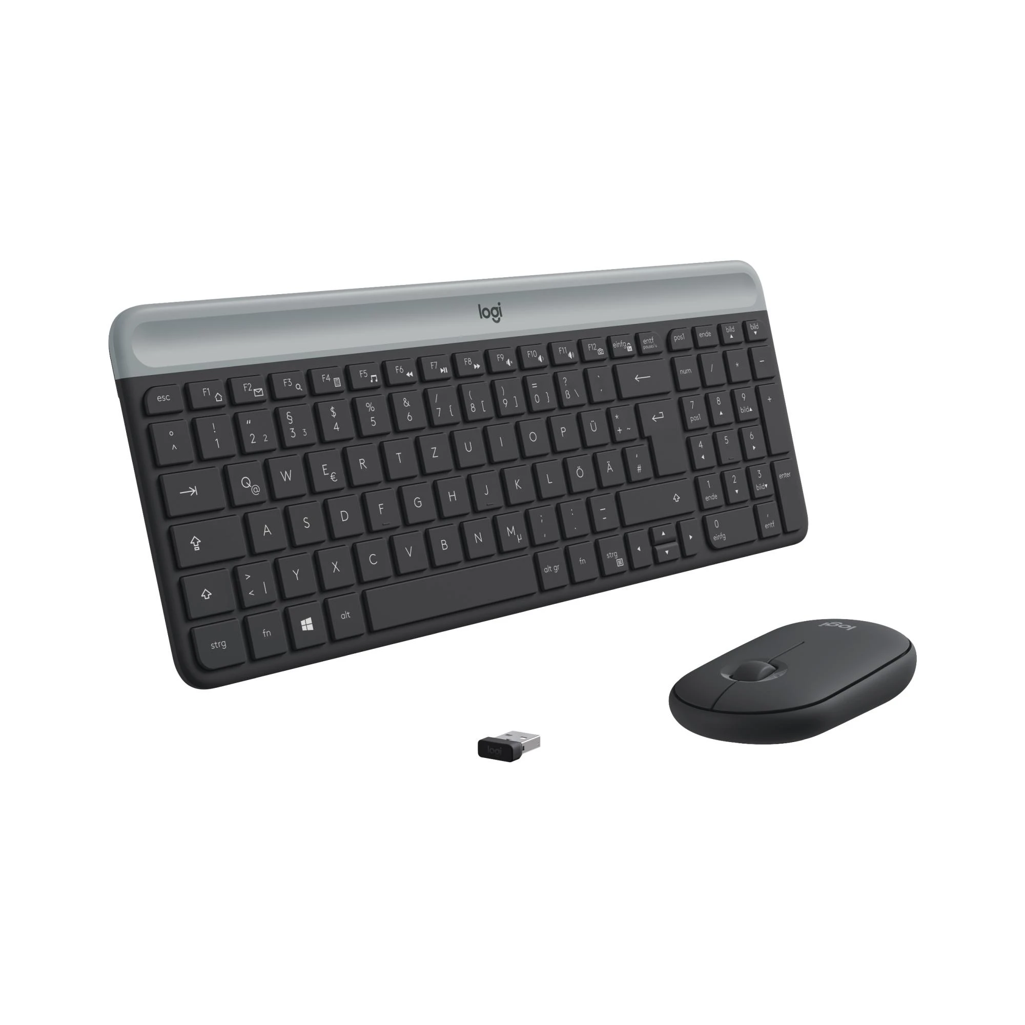 Logitech MK470 Slim Wireless Combo, belaidė klaviatūra ir pelė, DE išdėstymas, Grafito spalvos