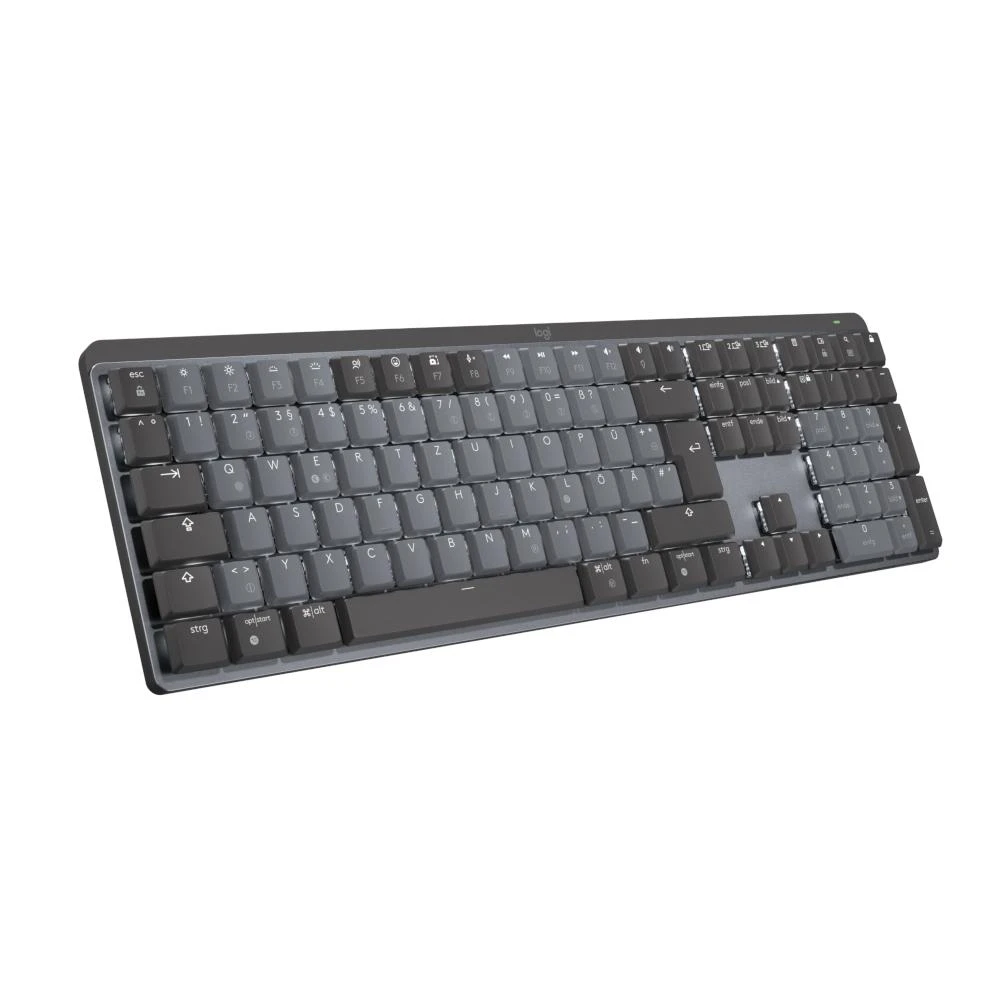 Belaidė klaviatūra Logitech MX MECHANICAL, išdėstymas: Vokiečių (Qwertz), "Linear", pilkos spalvos