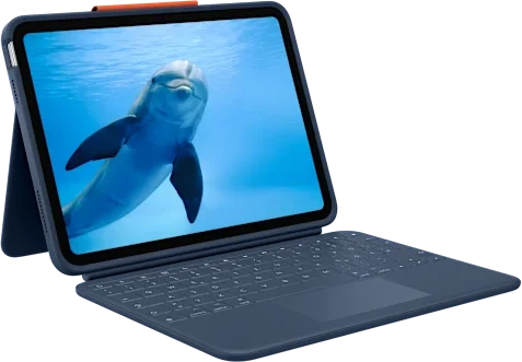 Logitech TVIRTAS „RUGGED COMBO 4 TOUCH“ PUSLAPIS „IPAD“ – 10-OS KARTOS „CLASSICBLUE-DEU-EMEA-914“