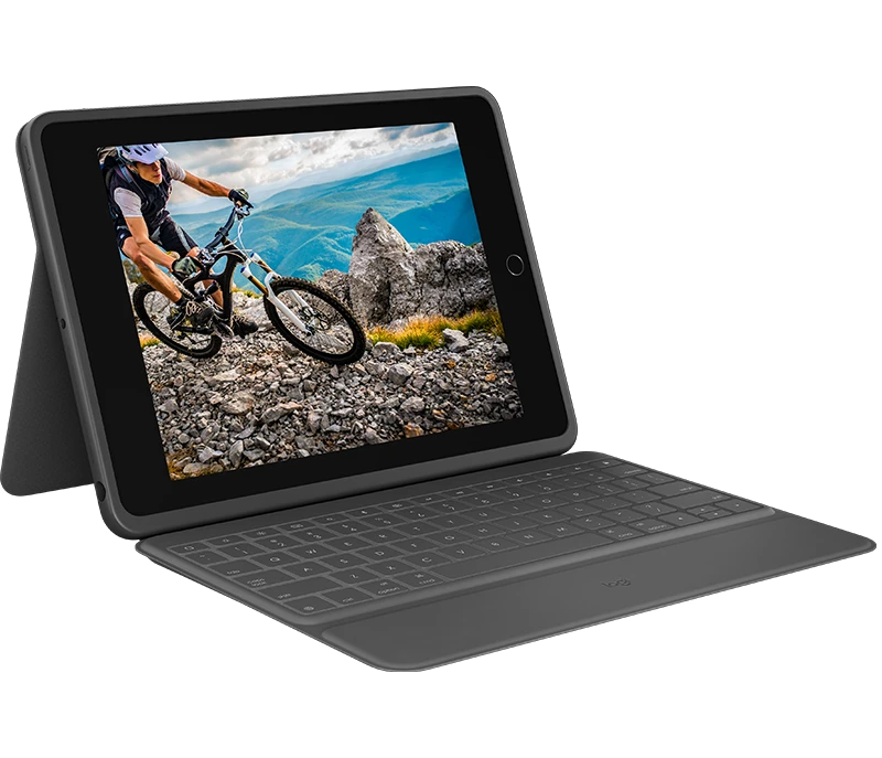 Logitech Rugged Folio mobiliojo įrenginio klaviatūra QWERTZ Vokiečių Grafitas C tipo USB