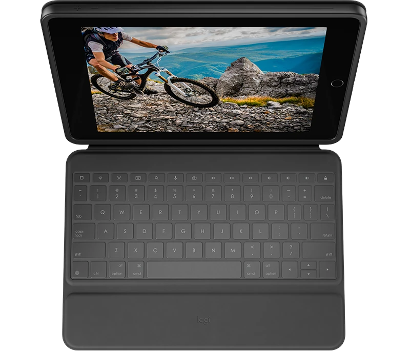Logitech Rugged Folio mobiliojo įrenginio klaviatūra QWERTZ Vokiečių Grafitas C tipo USB