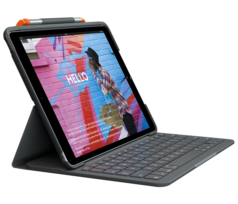 Logitech Logitech Slim Folio Pilkas Bluetooth QWERTZ vokiečių kalba