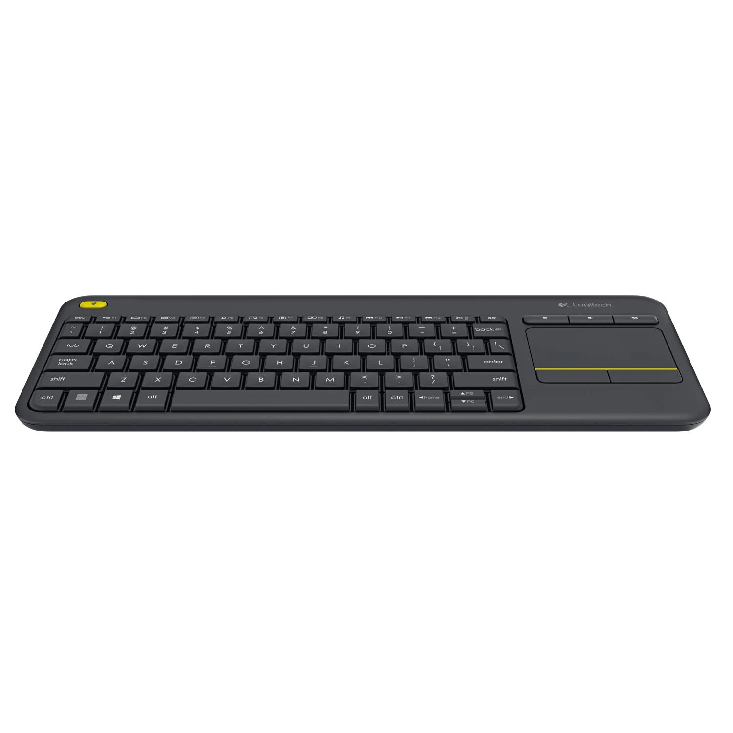Belaidė klaviatūra Logitech K400 Plus su jutikliniu kilimėliu, DE išdėstymas, Juoda