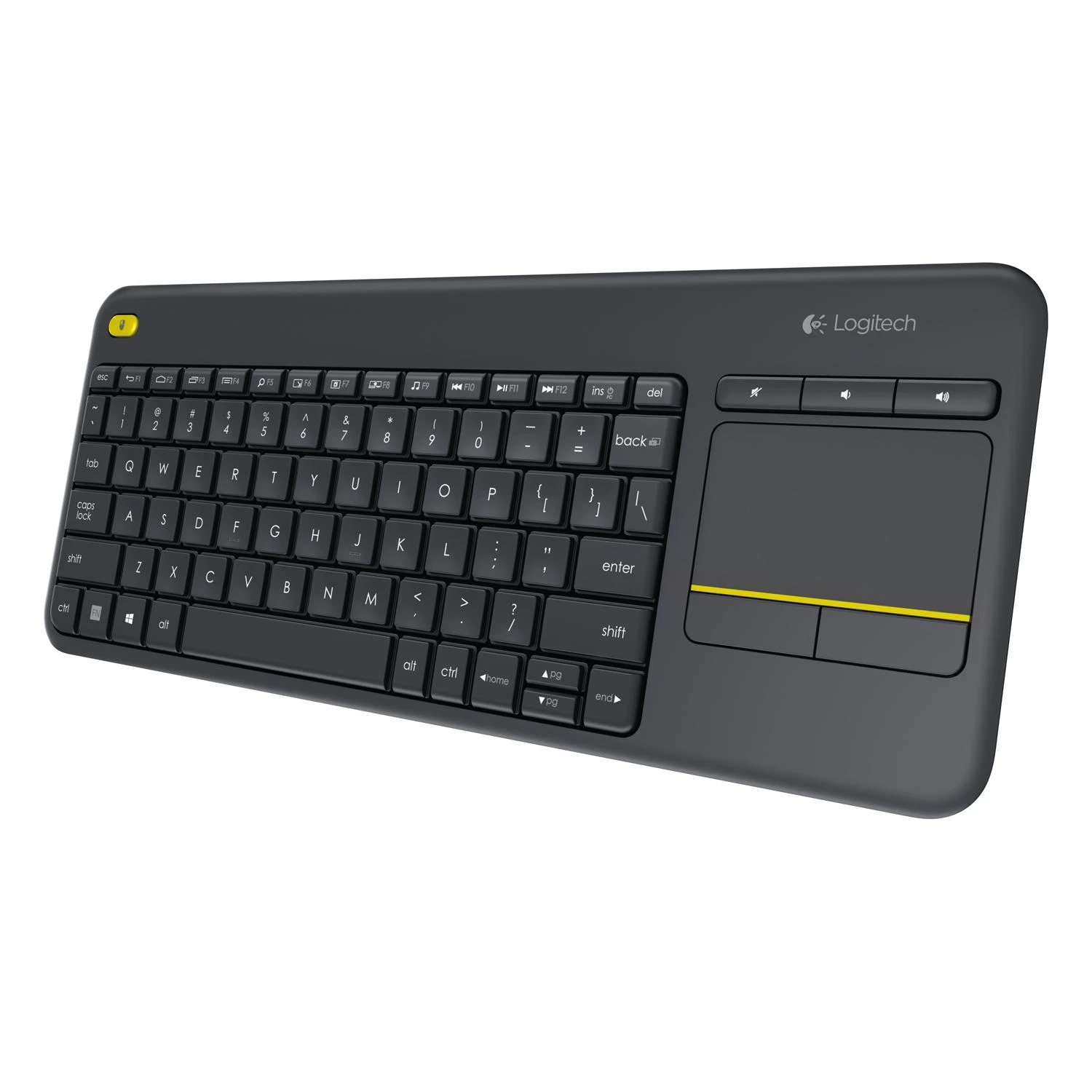 Belaidė klaviatūra Logitech K400 Plus su jutikliniu kilimėliu, DE išdėstymas, Juoda