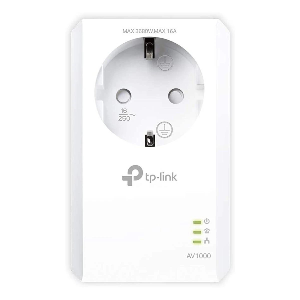 TP-LINK | AV1000 Gigabit Passthrough Powerline Adapteris | TL-PA7017P | 1000 Mbit/s | Ethernet LAN (RJ-45) jungtys 1 | Nėra „Wi-Fi“ | Papildomas lizdas
