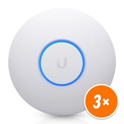 Maršrutizatorius UBIQUITI UAP-nanoHD-3 prieigos taškas NanoHD Indoor 2.4GHz/5GHz AC Wave 2 4x4 MIMO 3er Pack be POE injektoriaus