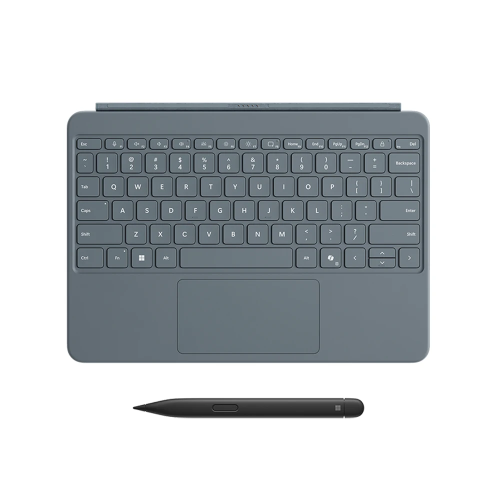 „Microsoft Surface Pro 12“ klaviatūra su plonu rašikliu, vandenyno mėlyna – vandenyno mėlyna