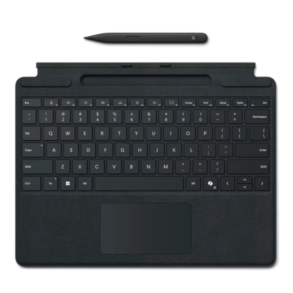 Microsoft Surface Pro Klaviatūra with Stiftaufbewahrung verslui, klaviatūra - juodas, DE-išdėstymas, for Surface Pro 10/9/8/X verslui, incl. Surface Slim Pen 2