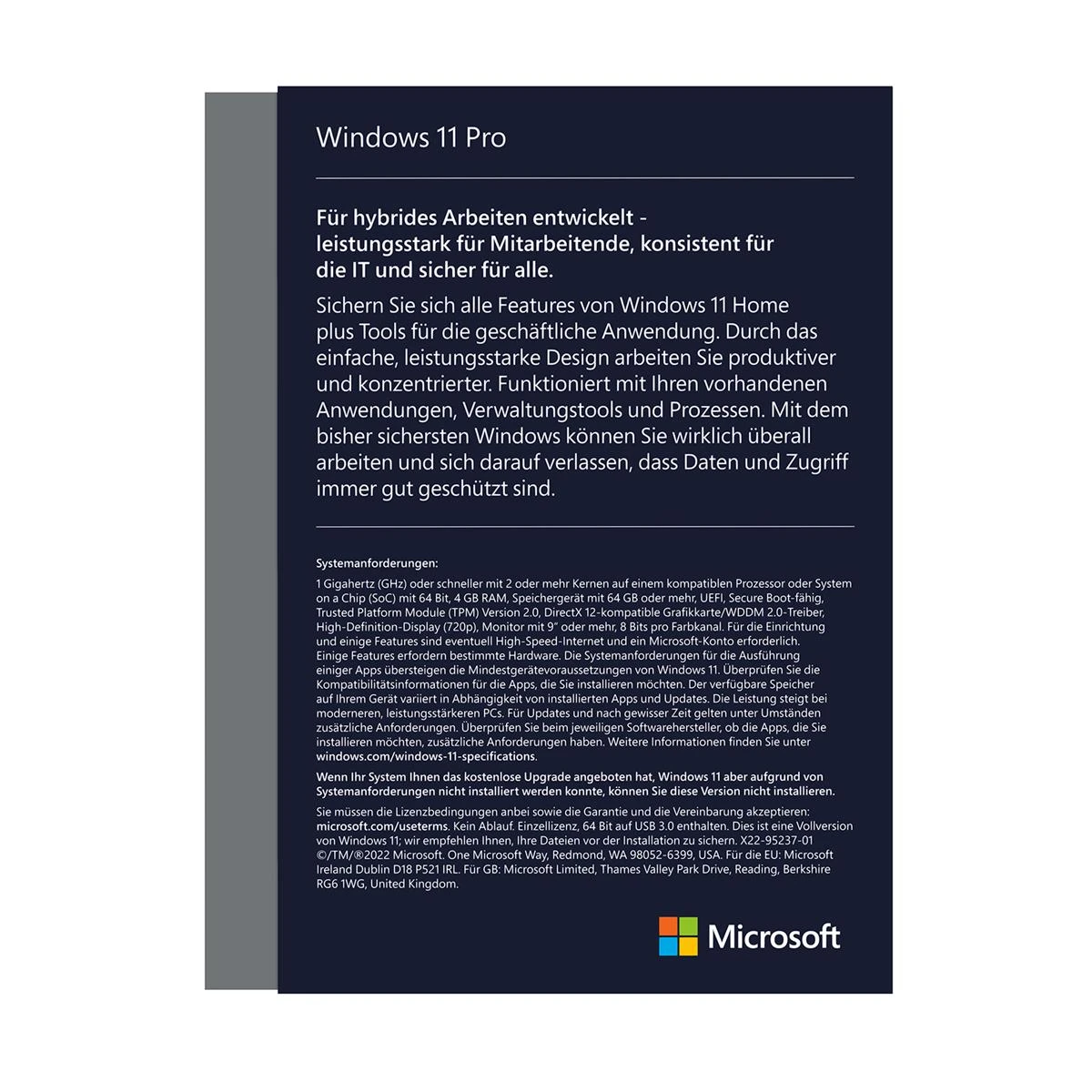 Microsoft „Windows 11 Pro“ – 64 bitų, 1 vnt. DVD, vokiečių kalba