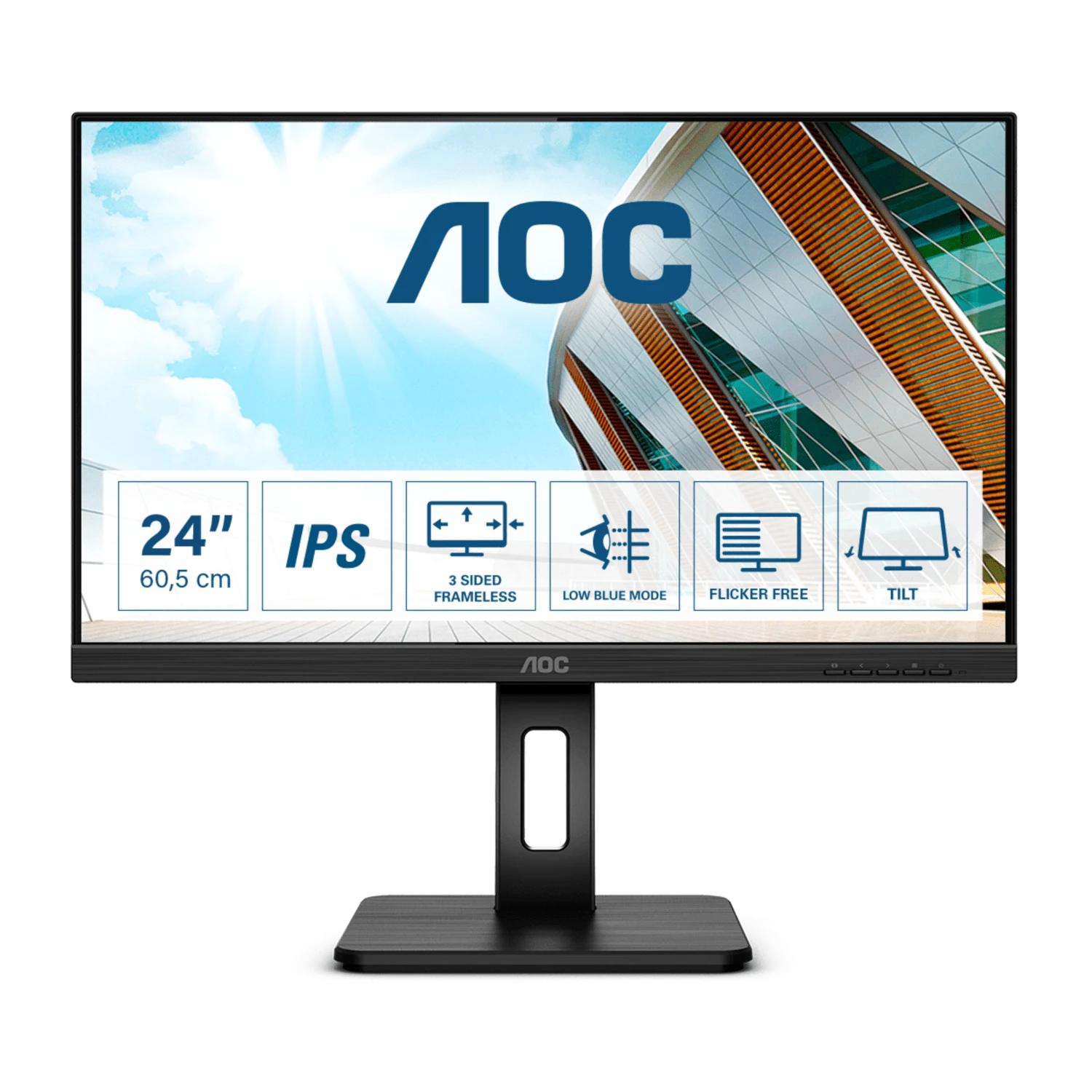 Monitorius AOC Q24P2Q LED ekranas 60,5 cm (23.8") 2560 x 1440 pikseliai Quad HD Juoda